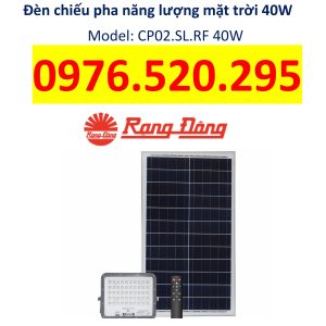 Đèn Chiếu Pha Năng Lượng Mặt Trời Rạng Đông 40W Model: CP02.SL.RF 40W