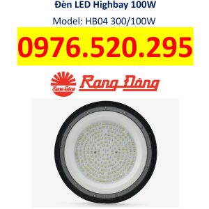 Đèn LED Highbay Rạng Đông 100W Model: HB04 300/100W – Thiết Kế Mỏng, Hiệu Suất Cao